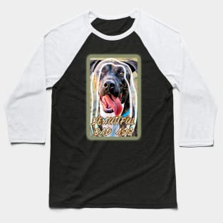 Beautiful Bad Ass (pit bull hanging tongue) Baseball T-Shirt